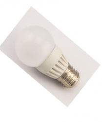  5W LED žárovka mléčná, E27, 380-410 lm, 3000K-teplá bílá