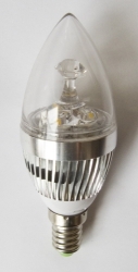  3W LED svíčka čirý kryt E14 , 260Lm- teplá bílá
